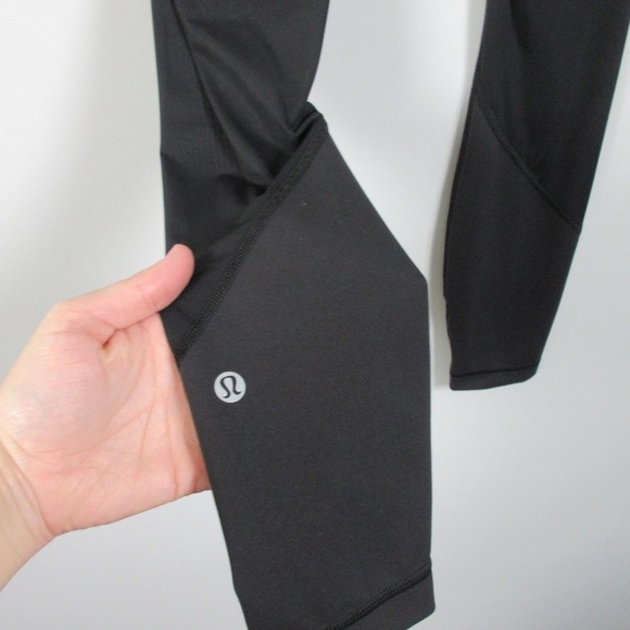 Lululemon Wunder Train Mesh High Rise Tight 25" Women 2 Black Workout Yoga 136 - Picture 6 of 9
